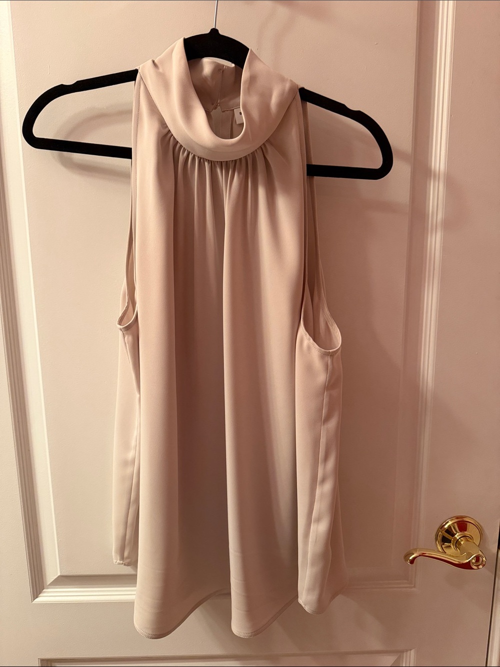 Babaton Cream Cowl Neck Sleeveless Top